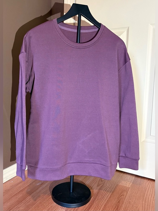 SHEIN Tops - SHEIN Plum Crewneck Sweatshirt - Deep Wine Hue